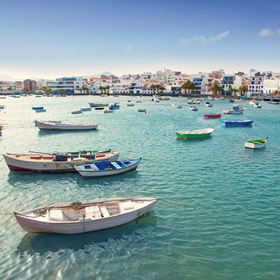 A view over the Charco de San Gines lagoon at Arrecife, during a November cruise